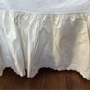 Vintage Ralph Lauren Brombley Cream Ruffled king bedskirt 14 inch drop